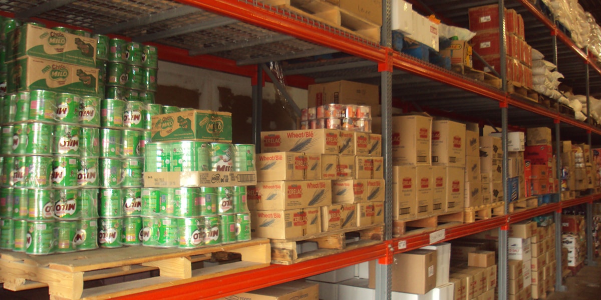 Assorted wholesale goods stocked in the HAFIM warehouse