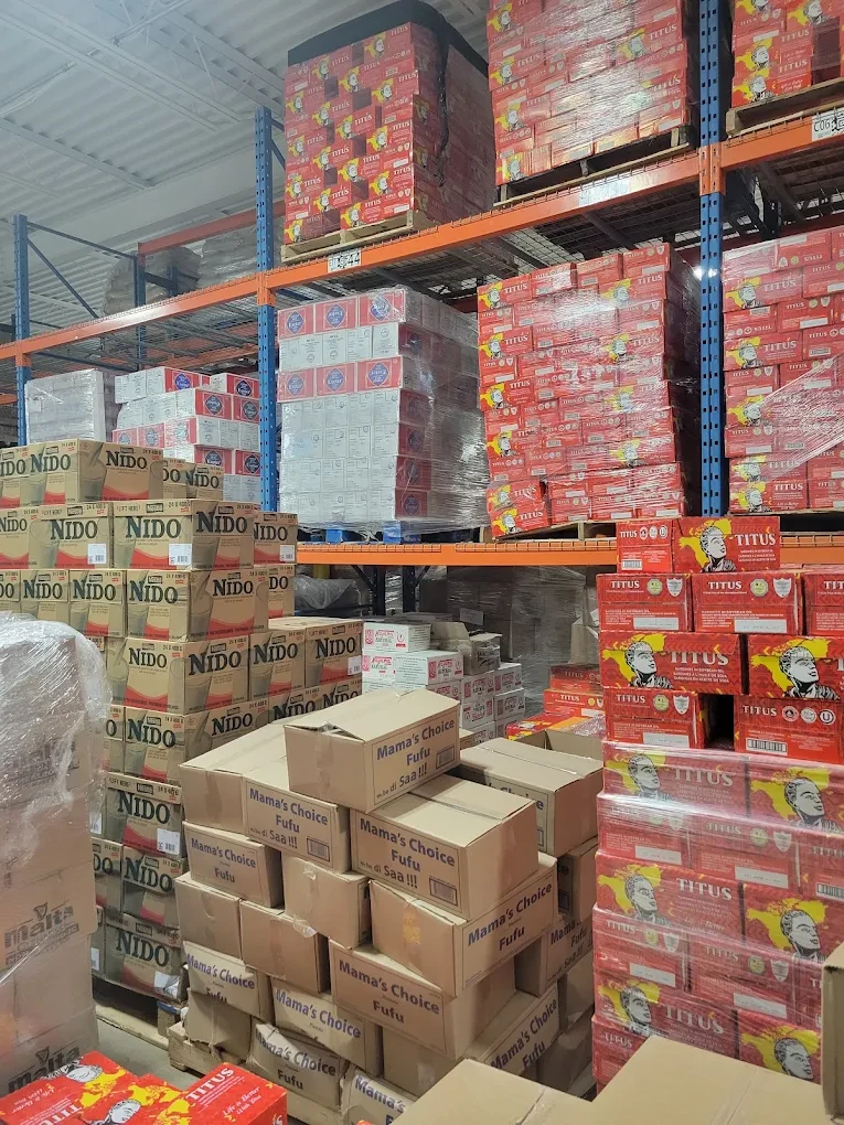 Branded food inventory and cartons in the HAFIM warehouse